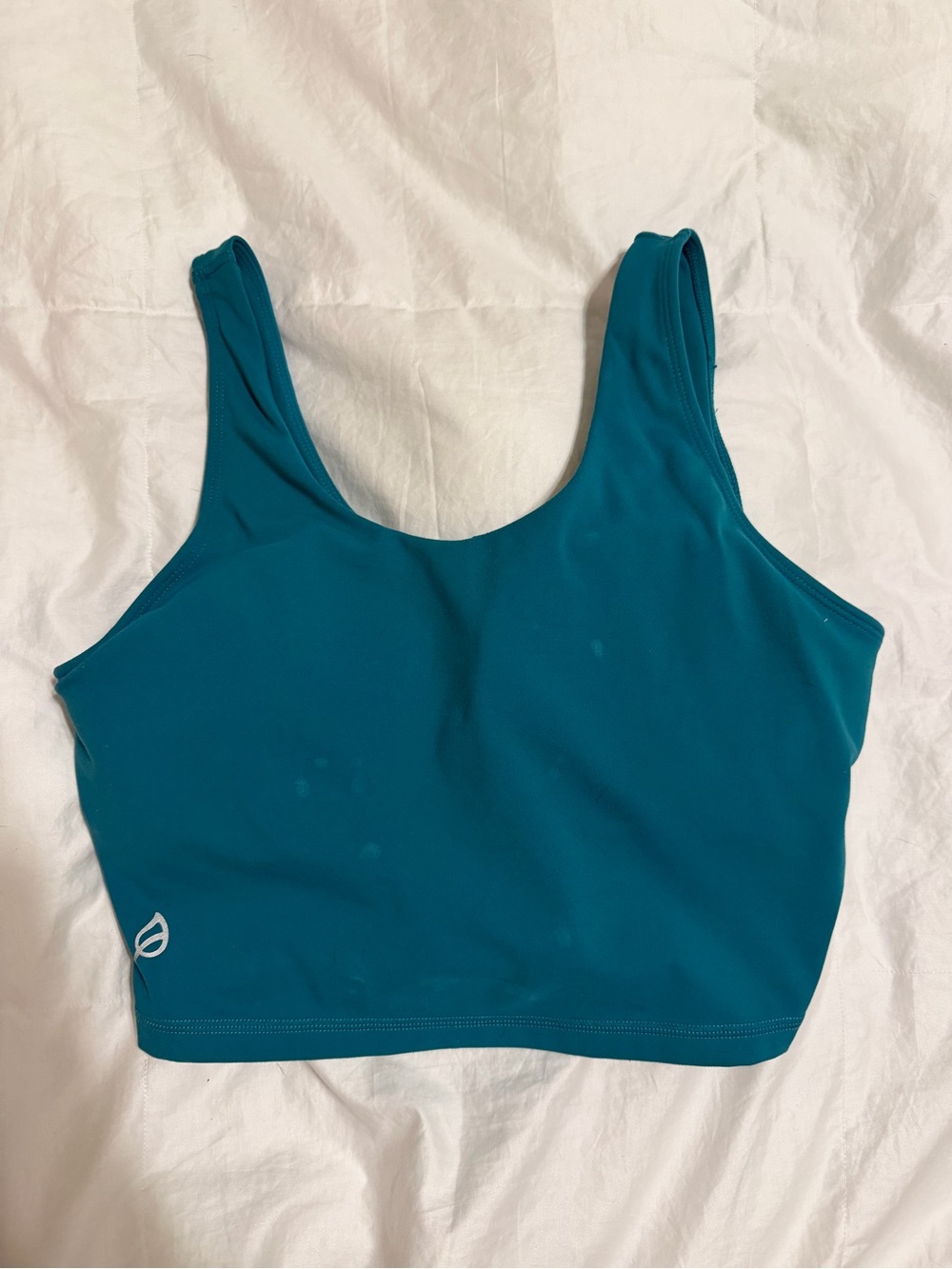 P’tula Teal Wireless Scoop Neck - crop top workout top